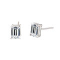 wholesale 925 Sterling Silver 1ct Moissanite Square Stud Earrings, Cross-Border Bestseller Minimalist Four-Prong Earrings Wholesale-0-3