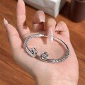 wholesale 9999 Pure Silver Cuff Bracelet - The Hit Black Myth: Wukong's Golden Hoop, Ancient Craftsmanship, Great Sage Equalling Heaven's Staff Jewelry-0-1