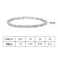 wholesale Stainless steel minimalist and luxurious square geometric clasp bracelet with diamond accents, European and American fashion, versatile and elegant women's accessory-0-69