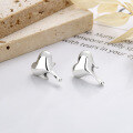 wholesale S925 Sterling Silver Arrow Through Heart 3D Polished Heart Stud Earrings, Luxury INS Style Street Fashion Earrings-0-2