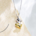 wholesale S925 Sterling Silver Astronaut Necklace, Versatile Cartoon Design Pendant Chain with a Sense of Style-0-1