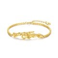 wholesale Metal: S925 Silver Gold Plated Chinese Zodiac Snake Bracelet, Coins Bangle, Fashionable and Versatile Accessory-0-4