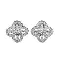 wholesale S925 Silver Little Red Book Hot-Selling Cross Vajra Four-Leaf Flower Earrings, New Chinese Style National Trend-0-4