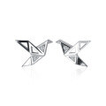 wholesale S925 silver origami crane earrings for women, Korean style fashion minimalist cute sweet fresh-0-4
