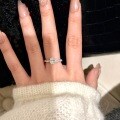 Sterling Silver Rotating Ballet Oval Cushion High Carbon Moissanite One-Carat Solitaire Ring Setting-0-0