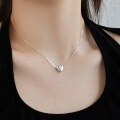 wholesale S925 Sterling Silver INS Style New Small and Chic Heart-shaped Fashion Versatile Design Pendant Necklace for Women, Ready to Ship-0-3