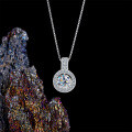 S925 Sterling Silver D Color Moissanite Cross-Border Fashion Round Pendant Necklace Wholesale-0-1
