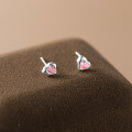 wholesale 999 Silver NaLan Fresh Sweet Ins Style Niche Design Irregular Diamond-Inlaid Heart Earrings M06077-0-0