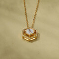 wholesale S925 silver minimalist Korean-style fashionable fresh geometric zircon necklace set with chain-0-3