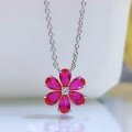 wholesale 925 Silver New Snowflake Necklace for Women, Light Luxury Small Brand Flower Daisy Petal Collarbone Chain-0-5