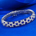 wholesale S925 Sterling Silver Fully Set with Royal Blue Diamonds Fashionable and Elegant Ins Style Bracelet by Zhuozhifan New-0-1