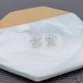 wholesale S925 Sterling Silver Fashion Swirl Bloom Exquisite Flower Stud Earrings for Women, Small Niche Minimalist Zircon Inlaid Ear Wholesale-0-3