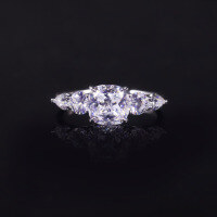 wholesale S925 Sterling Silver Cross-Border Quality Moissanite 2 Carat D Color Square Large Main Stone Ring with Certificate-2 carat moissanite ring  US size 6 (domestic size 13)