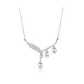 wholesale S925 Sterling Silver Elegant Orchid Flower Necklace for Women, Luxury High-End Fashion Versatile Collarbone Chain, Gift for Girlfriend-0-4