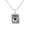 wholesale S925 Sterling Silver Vintage Love Heart Green Zircon Crown Shield Pendant Elegant Fashion Luxury DIY Accessory-0-4