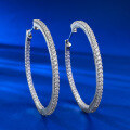 wholesale S925 Silver New Fashion Large Hoop Earrings with High-Carbon Diamonds, Simple Ear Clips, Stylish and Versatile Cross-Border Design-0-0