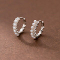 wholesale S925 sterling silver ins-style pave synthetic pearl ear clips with a design sense and elegant temperament for women M04681-0-3