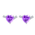 wholesale S925 Sterling Silver Heart-shaped Zircon Love Earrings High-end Luxury Fashion Earrings Colored High-Quality Wholesale-0-11