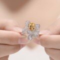 wholesale S925 Silver Plated 18K Gold, Natural Citrine 7x9mm Oval High-End Jewelry Closed Ring-0-0