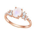 wholesale Rose gold-plated S925 sterling silver set with natural moonstone fashionably unique and elegantly lightweight ring-0-4