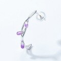wholesale Pure Silver New Japanese Light Luxury Violet Mysterious Purple Cold Enamel Flower Earrings Manufacturer Wholesale-0-2
