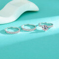 wholesale S925 Sterling Silver Three-Way Wear Premium Fashion Ring New 2-Carat Moissanite Stackable Cross-Border Hot Sale Wholesale-0-2