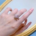 wholesale S925 Silver New High Carbon Diamond Powder Drill Pear Shape 4*7mm Waterdrop Two-Tone Ring for Women, Hot Selling-0-3