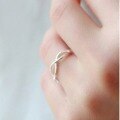 wholesale S925 Silver Nalan Women's Fashion Woven Ring Wave Silver Ring Open-Ended Tail Ring Jewelry J0287-0-1