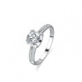 S925 Silver Double Row Bull Head Ring with Moissanite for Women-0-4