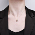 Metal Micro-Pave Moissanite Bear Necklace for Women-0-1