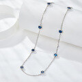 wholesale 18k gold-plated silver 40mm round lab-grown sapphire bubble choker necklace for TikTok/Kuaishou live streaming-0-3