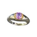 wholesale S925 Sterling Silver New Ins Style Daily Minimalist Versatile 5*6mm Pink Sapphire Ring WomenCross-Border Model-0-4