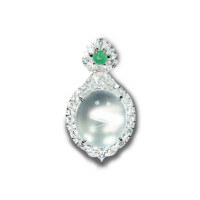 wholesale 925 Silver Gold-Plated Pendant with High-Carbon Diamonds, White Natural Chalcedony, Hot-Selling New Chinese-Style Versatile Women's Necklace-Natural chalcedony 925 silver