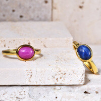 wholesale S925 Sterling Silver New European and American Fashion Light Luxury High-End Cultivated Six-Ray Star Ruby and Sapphire Ring-Starlight Ruby Ring US Size 6