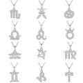 wholesale S925 Silver New Classic Twelve Zodiac Signs Series Pendant with D Color Moissanite, Unisex Necklace-0-0