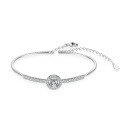 Sterling Silver Moissanite Luxury Round Bangle Bracelet for Women Live Direct Sales-0-3
