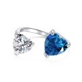 wholesale S925 Sterling Silver European Style French Women's Ring with 8A Deep Blue Zircon, High-End Design, Versatile Proposal Accessory-0-4