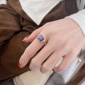wholesale S925 Sterling Silver Light Lavender Love Zircon Inlaid Minimalist Ins Trendy Ring for Women-0-0