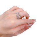 wholesale Metal: 925 Sterling Silver Full Diamond Marquise Ring, European and American Minimalist Style, Niche Ins Retro Ring for Women-0-4