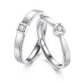 wholesale Sterling Silver True Love Eternal Minimalist Design Versatile Open Adjustable Couple's Ring Set for Her Valentine's Gift-0-4
