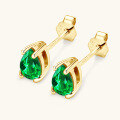 wholesale 925 Silver Internet Celebrity INS Style Teardrop Emerald Earrings Women Small and Unique Design Sense Ear Accessories TikTok Same Style-0-1