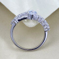 wholesale S925 Silver 5*7 Water Drop High Carbon Diamond Inlaid High-End Row Diamond Fashion Ring for Women Korean Style-0-3