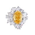 wholesale S925 Sterling Silver Goose Yellow Ring for Women, Small and Luxurious, Ice Flower Zirconia Rectangular High-Carbon Diamond Ring Collection-0-14