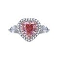 wholesale S925 Sterling Silver New High Carbon Diamond Powder Heart 7*7 Ring for Women,Ins Best-Seller-0-4