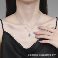 S925 Sterling Silver Moissanite Necklace with Rotating Heart Pendant-0-2