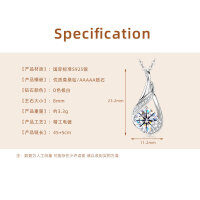 S925 Sterling Silver Moissanite Necklace, Luxury Minimalist Infinity Waterdrop Pendant Choker-Lucky Bag Pendant [White Gold]  925 Silver