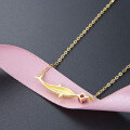 wholesale S925 Silver Korean Style New Fashion Minimalist Women's Clavicle Chain with Zircon Inlaid Cute Dolphin Pendant Necklace-0-2