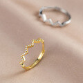 wholesale S925 Sterling Silver Fresh and Sweet Full Diamond Wave Line Ring Design Sense Jewelry for Women R01921-0-0