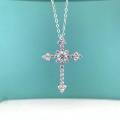 wholesale S925 Sterling Silver Moissanite Cross Pendant Necklace for Women, Minimalist Fashion, Niche Wholesale, Ins Style Summer-0-1