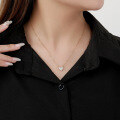 wholesale 925 Silver Small Pendant Necklace Women Zircon Retro Heart-shaped Fashion Jewelry-0-3